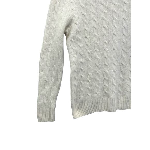 Lauren Ralph Lauren Sweater Womens Large Cream Wool Cashmere Blend Slim Fit - Picture 4 of 15